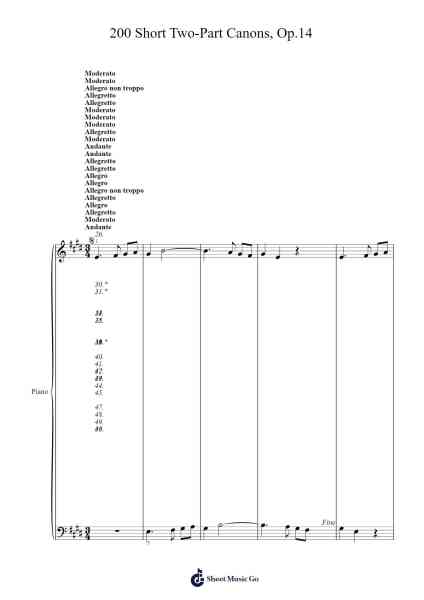 200 Short Two-Part Canons, Op. 14, Nos. 26-50 Sheet Music by Konrad Max Kunz-Arr.Bunharine Coftroy