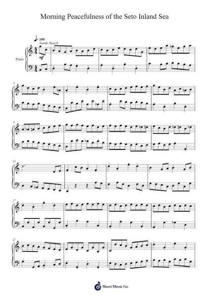 Morning Peacefulness of the Seto Inland Sea Sheet Music by Toursbur-Arr.Lengram Flowerliz