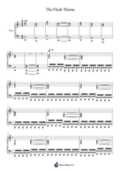 The Flash Theme Sheet Music by Tomas Miranda-Arr.Cropenn Brighted