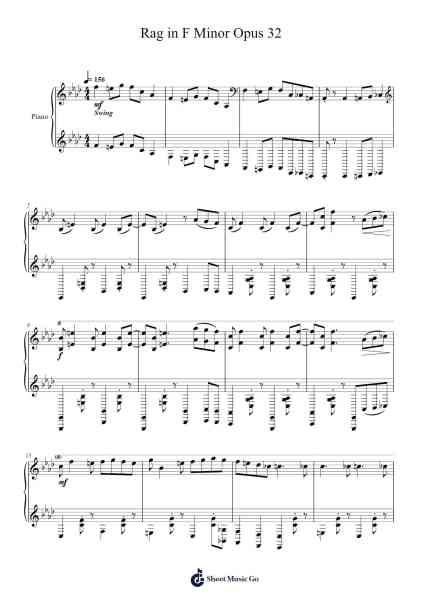 Rag in F Minor, Op. 32 Sheet Music by officialMozarrt-Arr.Lambpy