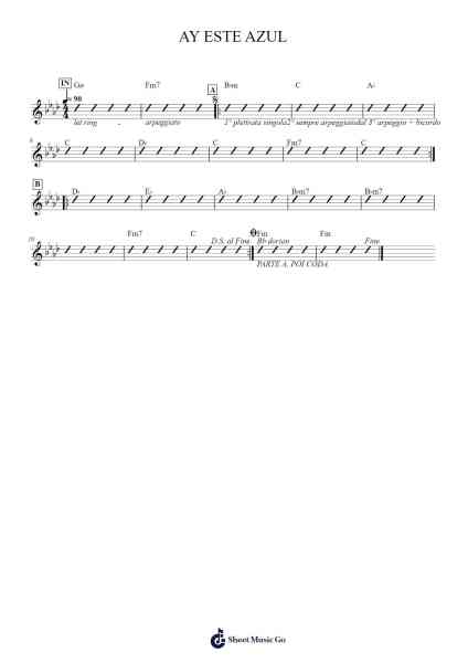 AY ESTE AZUL Sheet Music by Christina Pluhar-Arr.Drewyes Deirty