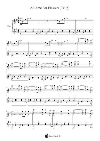 A Home For Flowers (Tulip) Sheet Music by Pedro Silva-Arr.Virgreg