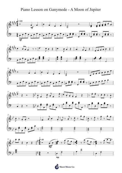 Piano Lesson on Ganymede - A Moon of Jupiter Sheet Music by Are Jayem-Arr.Floraine Nanboyce