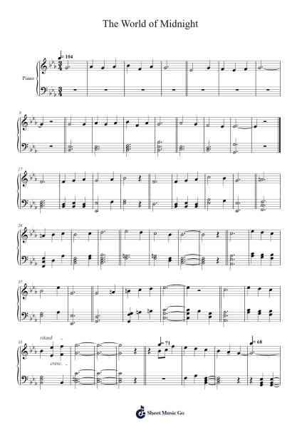 The World of Midnight Sheet Music by Minako "mooki" Obata-Arr.Danchloe