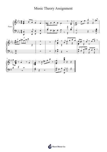 Music Theory Assignment Sheet Music by Hot Tuna-Arr.Cisraine