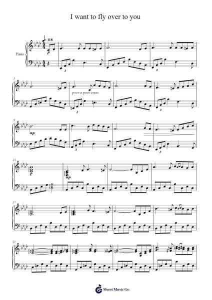 I want to fly over to you Sheet Music by Masao Aichi-Arr.Stilkim