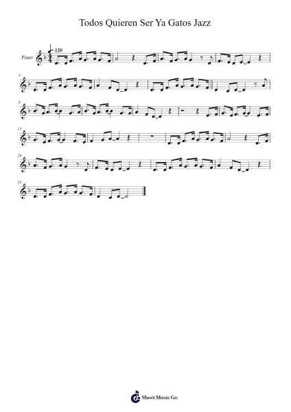 Todos Quieren Ser Ya Gatos Jazz Sheet Music by George Bruns-Arr.Tice Charsweet