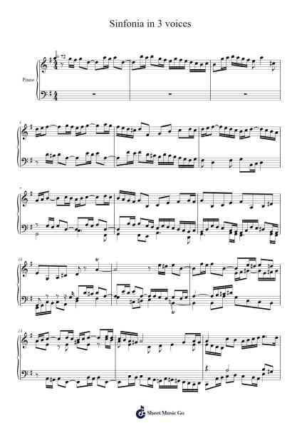 Sinfonia in 3 voices Sheet Music by Crydie Dougyonng-Arr.Roxantab Mushaw