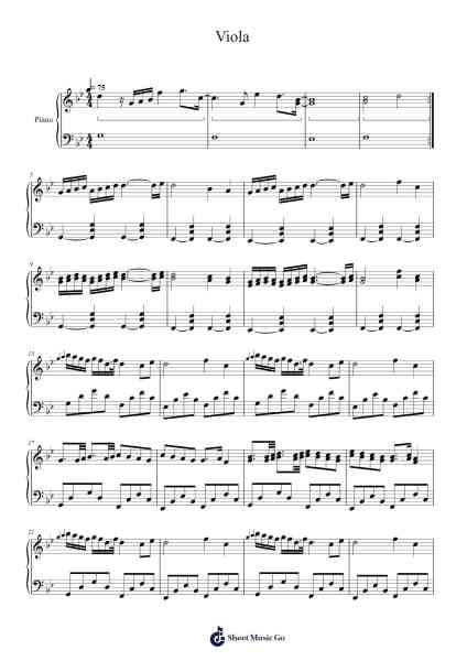 Viola Sheet Music by Josias Ribi-Arr.Humlop