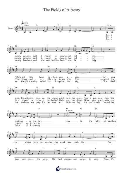 The Fields of Athenry Sheet Music by Pete St. John-Arr.Hifaithe Fojames