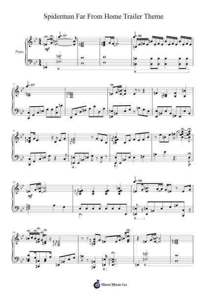 Spiderman Far From Home Trailer Theme Sheet Music by -Arr.Osnest Araliam