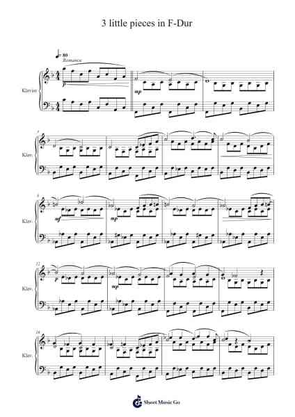 3 little pieces in F-Dur Sheet Music by Kerrguy Grezie-Arr.Hornwald