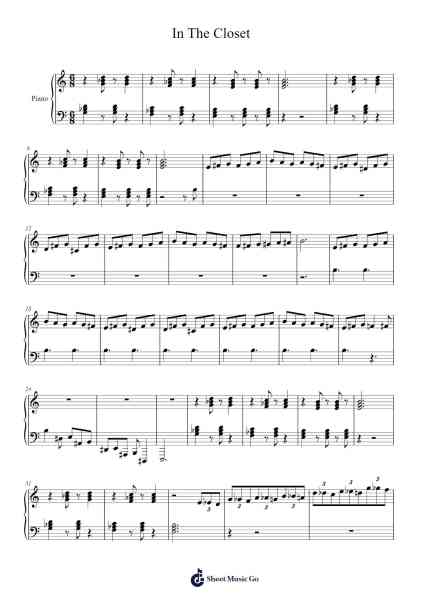 In The Closet Ноты для фортепиано от undefined-Arr.Spenborg