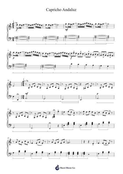 Capricho Andaluz Sheet Music by Mário Mascarenhas-Arr.Galsnick Theothew