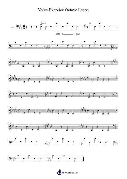 Voice Exercice Octave Leaps Sheet Music by Kernolds-Arr.Tertin