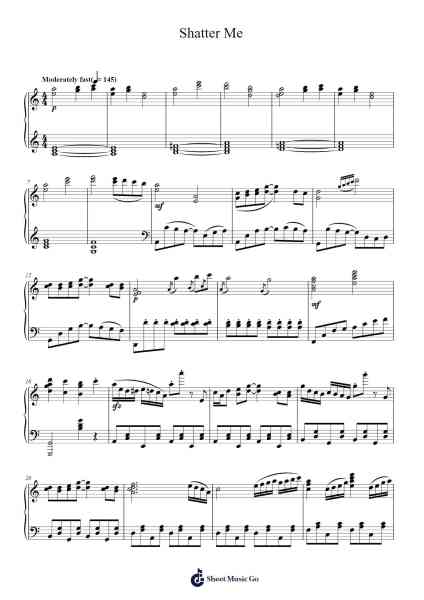 Shatter Me Sheet Music by Lindsey Stirling-Arr.Woolfleen Juskirk