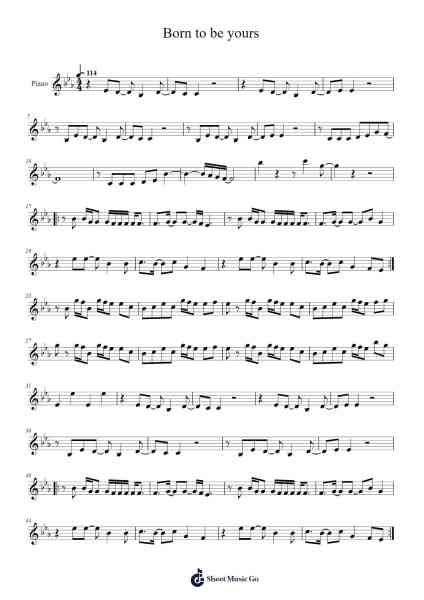 Born to be yours Sheet Music by -Arr.Brandwight Gillget