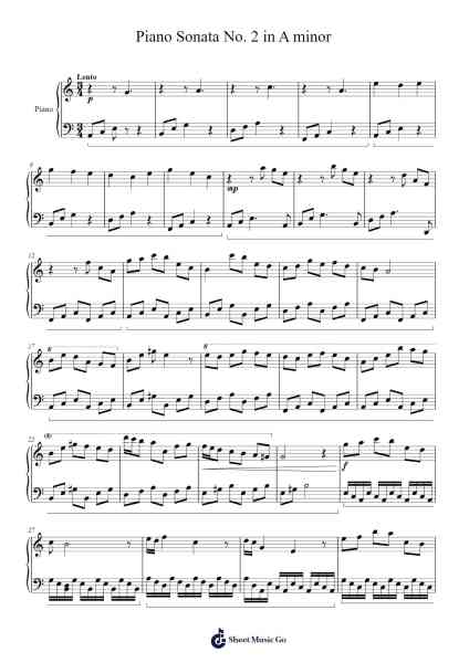 Piano Sonata No. 2 in A Minor Sheet Music by Sam Sherman-Arr.Jorthodore Adegee