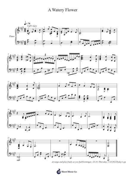 A Watery Flower Sheet Music by Toursbur-Arr.Reywood