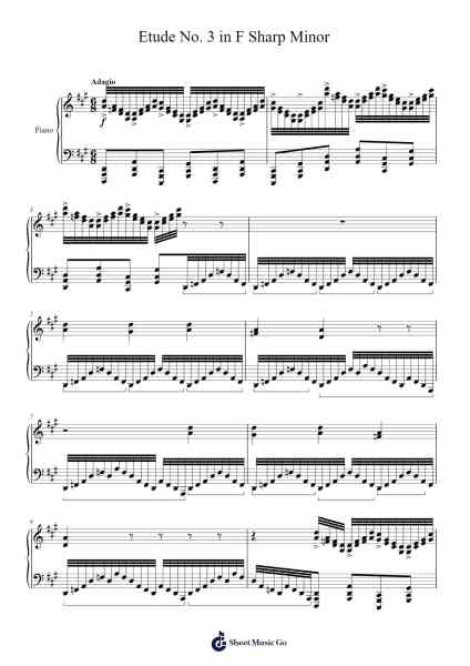 Etude No. 3 in F Sharp Minor Sheet Music by Kayden Gwei-Arr.Stanthy