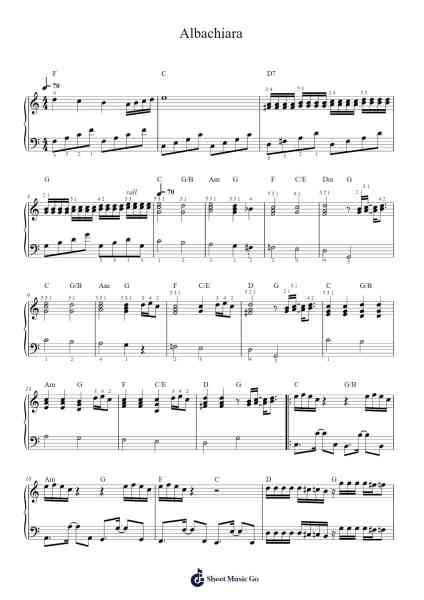 Albachiara Sheet Music by Vasco Rossi-Arr.Windwood