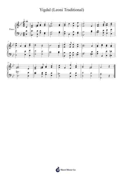 Yigdal (Leoni Traditional) Sheet Music by Myer Lyon-Arr.Jendine