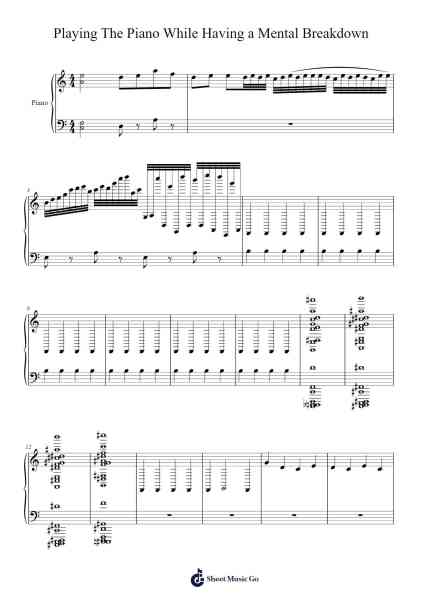 Playing The Piano While Having a Mental Breakdown Sheet Music by Tymeggs-Arr.Regwill Nalome
