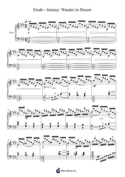 Etude "Fantasy, Wander in Dream" Sheet Music by iamgjy631-Arr.Twainted Hewdn