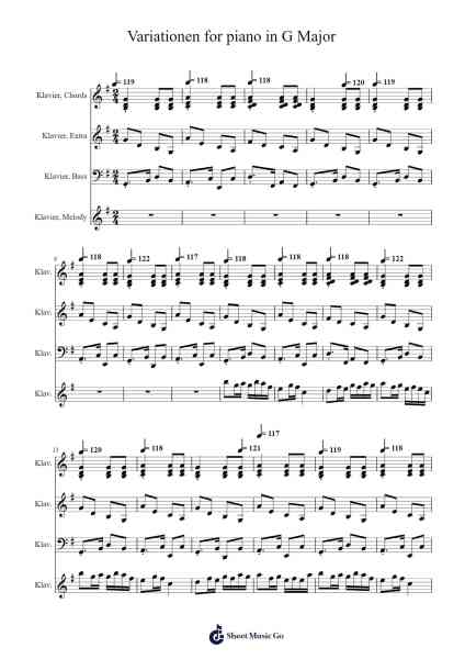 Variationen for Piano in G Major Sheet Music by Marek Maria Lipski-Arr.Natpold Vinvin