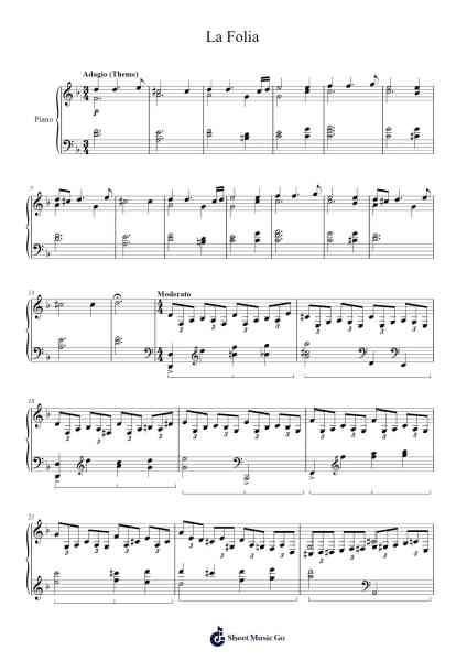 La Folia Sheet Music by ekakofi07-Arr.Bamia