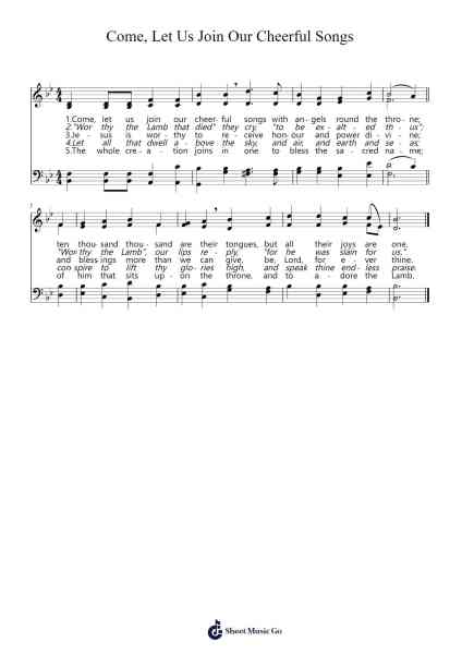 Come, let us join our cheerful songs Sheet Music by Henry Lahee-Arr.Leighborn