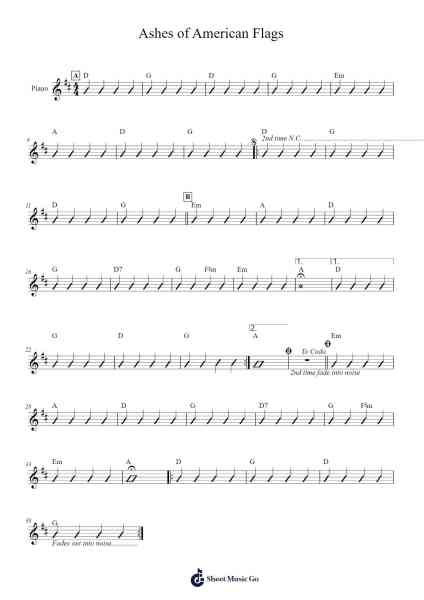 Ashes of American Flags Sheet Music by Wilco-Arr.Campbriel