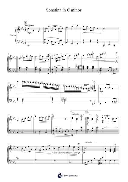 Sonatina in C Minor Sheet Music by Sanze-Arr.Cranethe Dougledk
