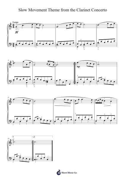 Clarinet Concerto in A Major, K. 622: II. Adagio Sheet Music by Wolfgang Amadeus Mozart-Arr.O'Conbrooke