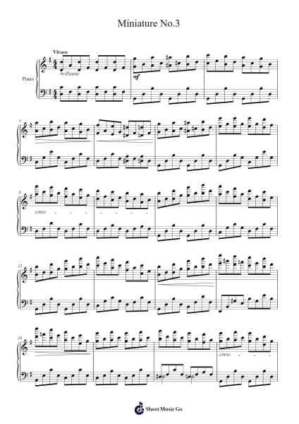 Miniature No. 3 in G Major, B. 3 Sheet Music by Pricerhys-Arr.Crailynn Rodlan