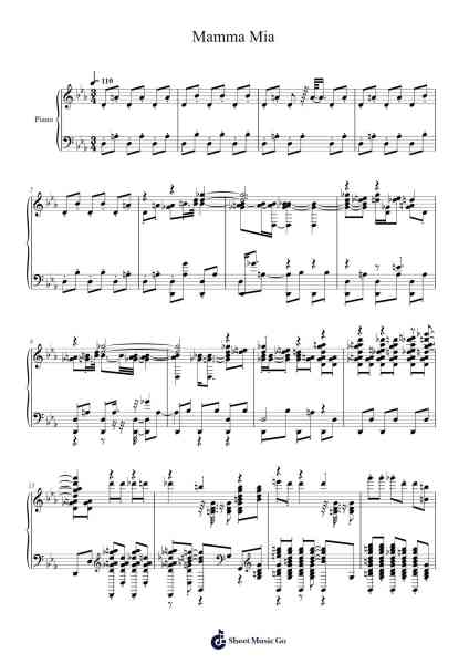 Mamma Mia Sheet Music by ABBA-Arr.Charnal Tayward
