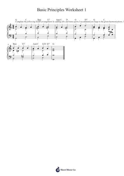 Basic Principles Worksheet 1 Sheet Music by -Arr.Muthia Upsay