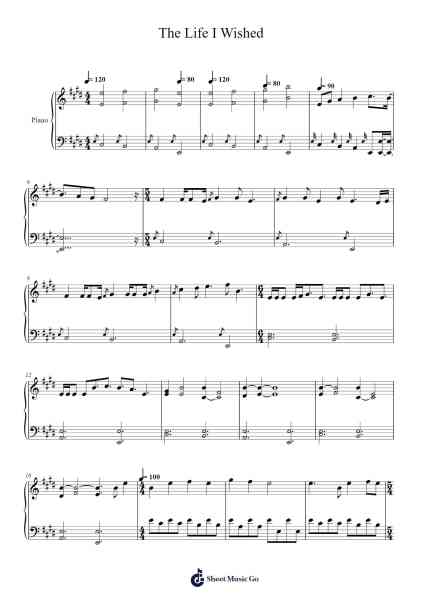 The Life I Wished Sheet Music by Tiaan Haussamer-Arr.Hason