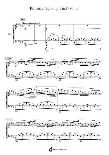 Fantaisie-Impromptu in C Minor, Op. 66 Sheet Music by Frédéric Chopin-Arr.Daijohn Brookebraith