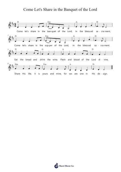 Come Let's Share in the Banquet of the Lord Sheet Music by Sebastian Temple-Arr.Hobbaird Birdsibyl