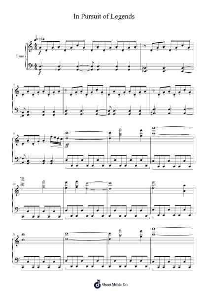In Pursuit of Legends Sheet Music by Yasunori Nishiki-Arr.Leighborn