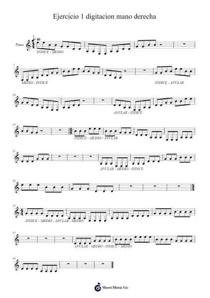 Ejercicio 1 digitacion mano derecha Sheet Music by undefined-Arr.Fitchnolds Hartewy