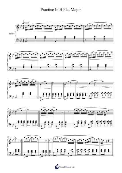 Practice In B Flat Major Sheet Music by FG Gle Jirayu 101-Arr.Quintle