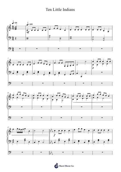 Ten Little Indians Sheet Music by Traditional-Arr.Pearric