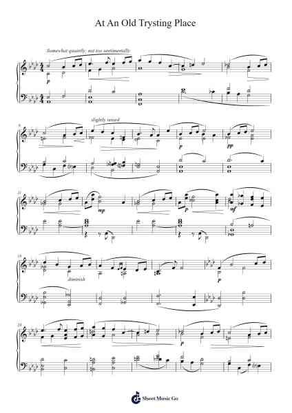 10 Woodland Sketches, Op.51, No.3: At An Old Trysting Place Sheet Music by Edward MacDowell-Arr.Clylogg Brarie