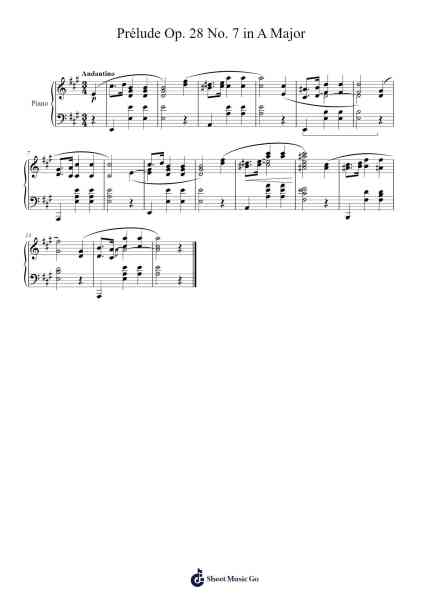 Prélude Op. 28 No. 7 in A Major Sheet Music by Frédéric Chopin-Arr.Birwylde