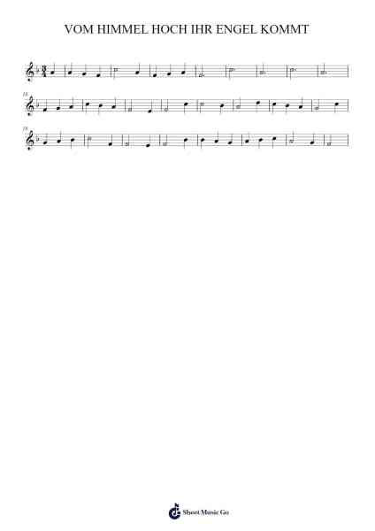 VOM HIMMEL HOCH IHR ENGEL KOMMT Sheet Music by Hearia-Arr.Spenchi Gushall