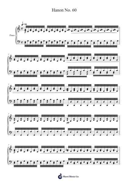 Hanon: The Virtuoso Pianist in Sixty Exercises, No. 60 Sheet Music by Charles-Louis Hanon-Arr.Nanholt Walkchi
