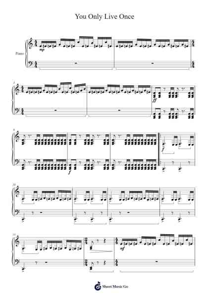 You Only Live Once Sheet Music by Suicide Silence-Arr.Lambken Bespag