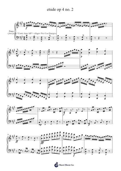 Etude Op. 4 No. 2 Sheet Music by Donmoll-Arr.Matlas